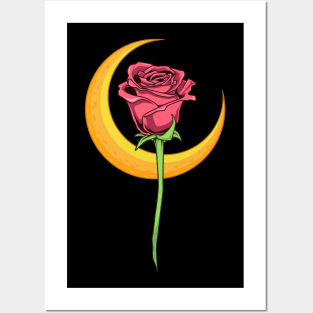 Rose with moon - Gothic Romance Posters and Art